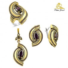 Gümüş Taşlı Set